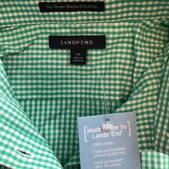 NWT Land's End No-Iron LS Shirt - Picture 7 of 9